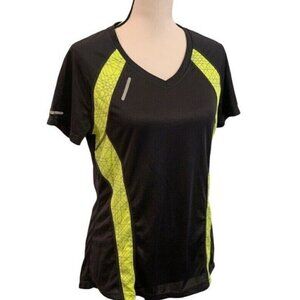 BCG Womens BioViz High Visibility Reflective Athletic Shirt Size M Black Yellow
